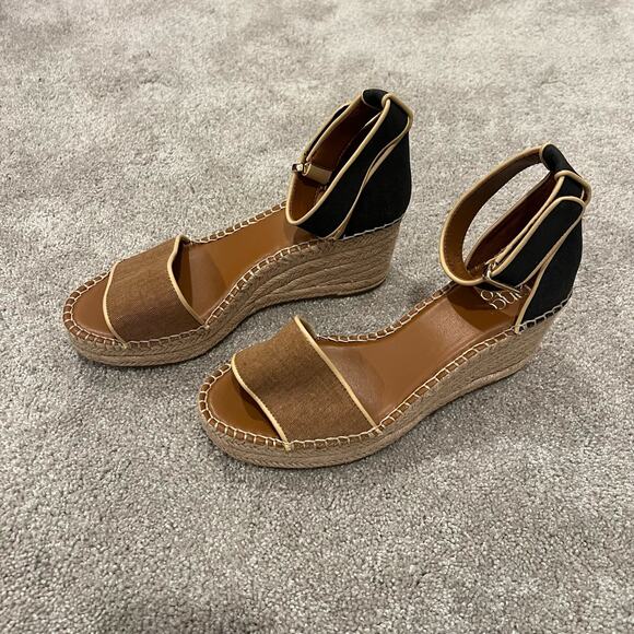 NWT Franco Sarto Women's Strappy Wedge Heel Black and Brown Size 8.5M - Picture 5 of 7